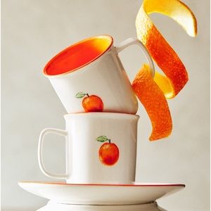 Clementine fruit porcelain mug mini for kids